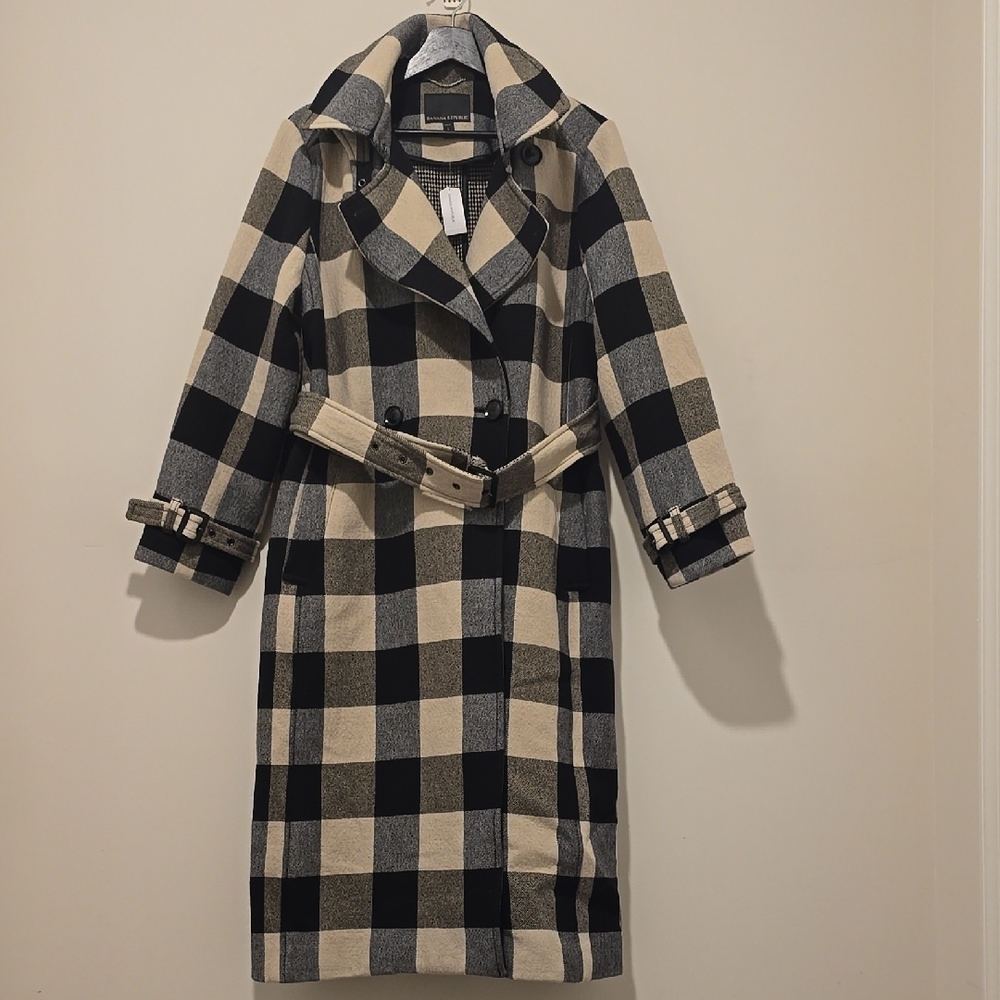 Banana Republic Checkered Trench Coat